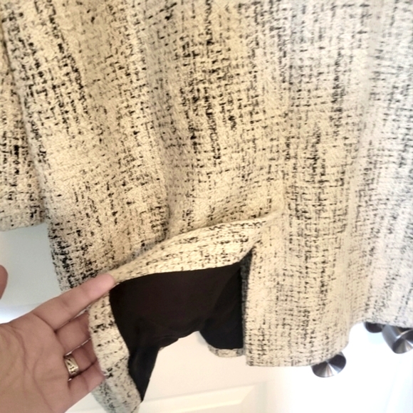 Eileen Fisher Black/white Curve Collar Jacket - Picture 4 of 6